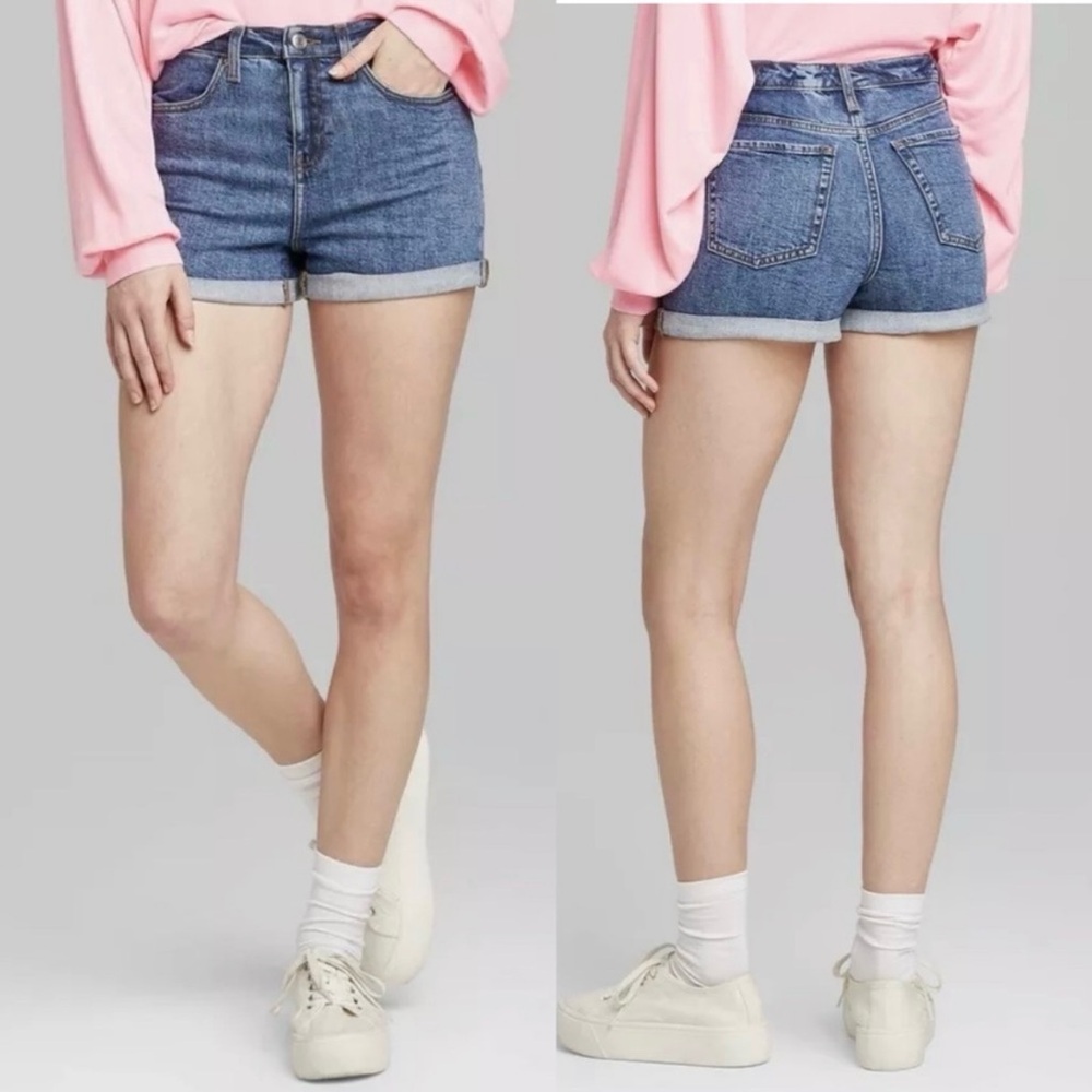 NWT Wild Fable High Waist Acid Wash Denim Shorts Size 10